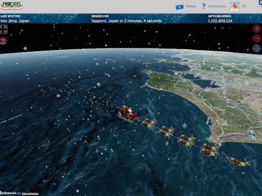 Official NORAD Tracks Santa - Fly by - SS画像